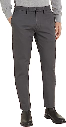 Tommy Hilfiger CORE DENTON 1985 PIMA COTTON Gewebte Hosen Herren, Grau (Dark Ash), 34W / 32 im Sale